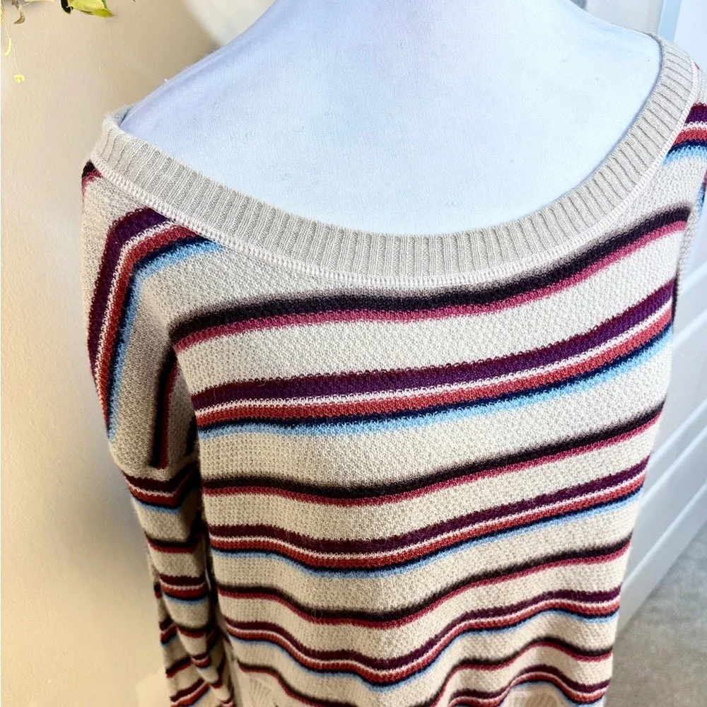 FREE PEOPLE BEACH Road Trip Alpaca Blend Boxy Cropped Split Side Sweater Sz S💛